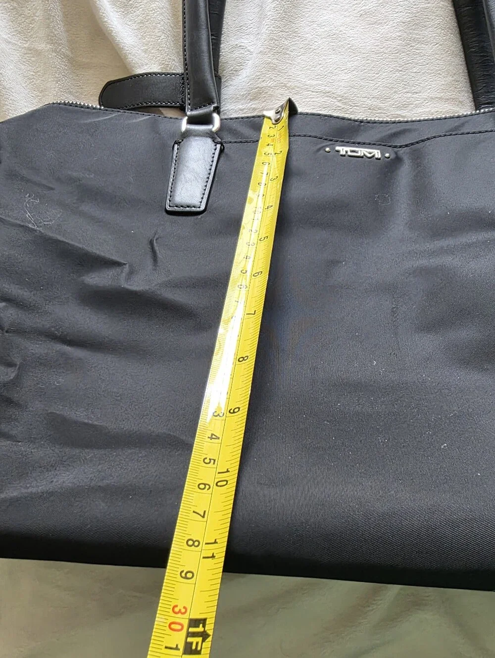 Tumi Black Nylon Work Tote with Leather Handles